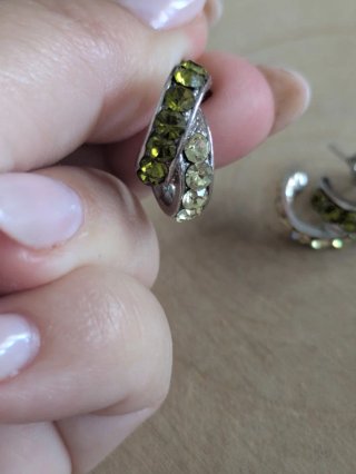 Pendientes plata y cristales verdes