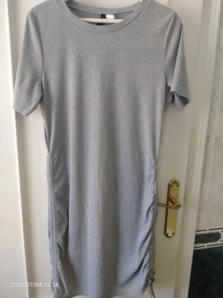 Vestido gris canales talla XL
