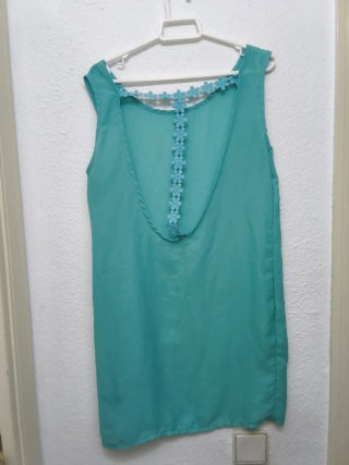 Vestido sin mangas color turquesa