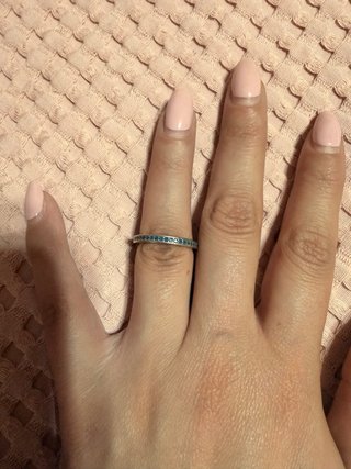 Anillo Pandora Azul y Plateado. Talla 12 de Pandor