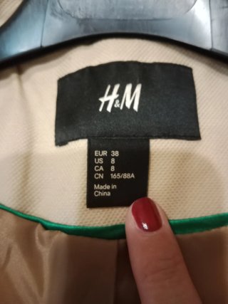 Chaqueta estilo safari H&M Beige Talla M
