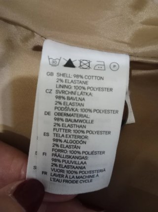Chaqueta estilo safari H&M Beige Talla M