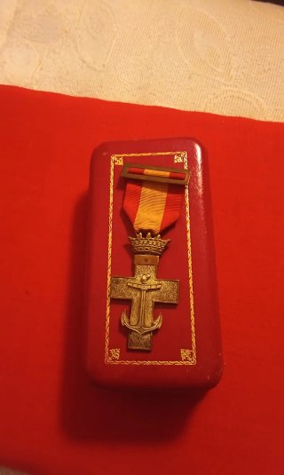 Condecoración Antigua Época Franco Cruz Ancla Coro
