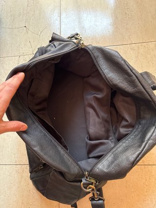 Mochila de cuero negra 60cm