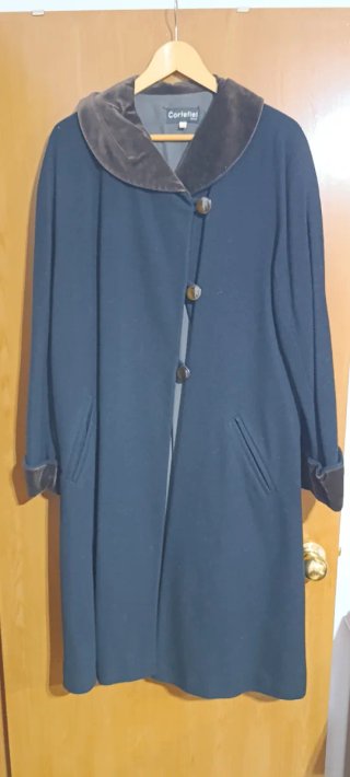 Abrigo Talla 44 Negro/Marrón
