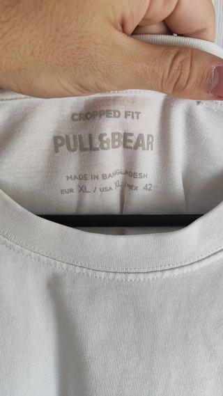 Camiseta Zara Cropped Fit Blanca Hombre