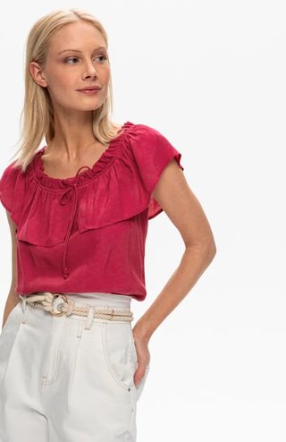 Blusa rosa volantes mujer Promod Talla XL