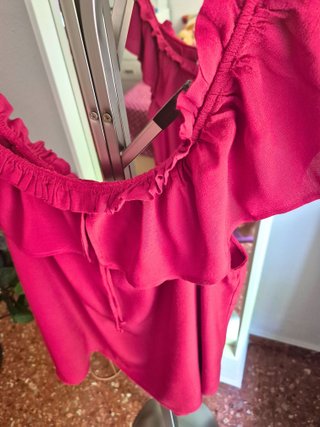 Blusa rosa volantes mujer Promod Talla XL