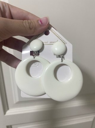 Pendientes flamenca mujer blancos