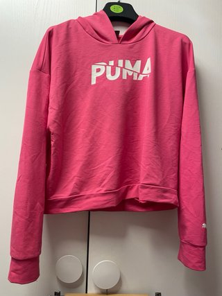 Conjunto Puma: Sudadera rosa M y pantalón negro S