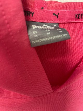 Conjunto Puma: Sudadera rosa M y pantalón negro S