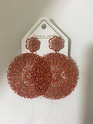 Pendientes flamenca mujer naranja