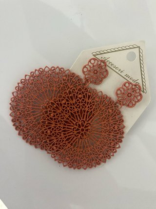 Pendientes flamenca mujer naranja
