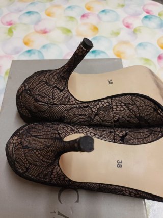 Zapatos de tacón mujer encaje