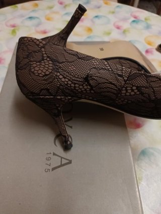 Zapatos de tacón mujer encaje