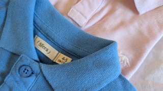 Lote 5 polos manga corta colores pastel. Talla 5
