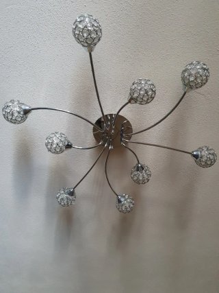 Lampadario 9 luci cristallo e metallo