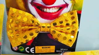 Pajarita lentejuelas doradas disfraz payaso