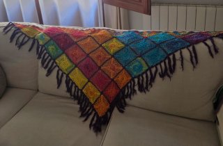 Pareo de crochet artesanal multicolor