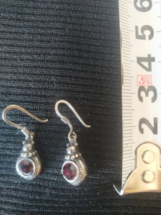 Pendientes Plata y Granate