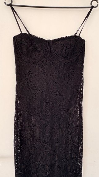 Vestido de fiesta negro encaje