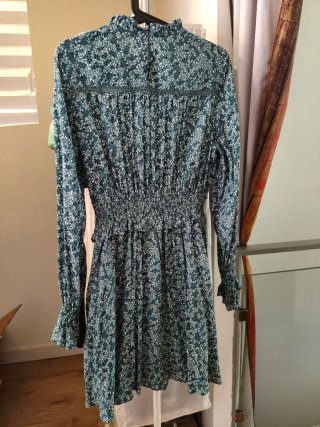 Vestido Salsa Jeans verde estampado floral talla S