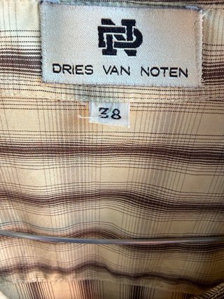 Camicia a quadri beige e verde Dries Van Noten