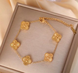 Pulsera Trébol Mujer Oro Multicolor
