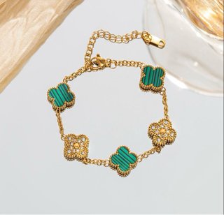 Pulsera Trébol Mujer Oro Multicolor