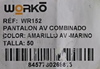 Pantalón de trabajo hombre, azul y amarillo