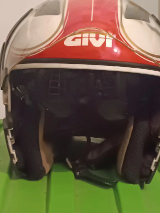 Casco Moto Integral Givi Blanco Rojo