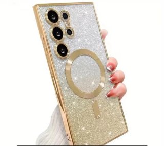 Funda silicona para Samsung S24 con borde dorado