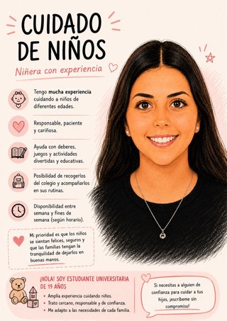 Niñera con experiencia | Cuidado de niñ@s