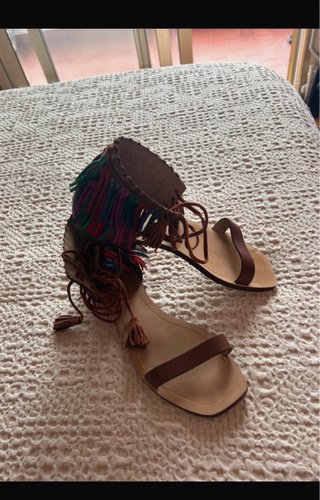 Sandalias Zara Marrón Multicolor