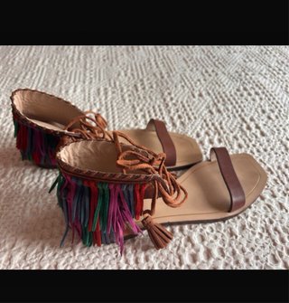 Sandalias Zara Marrón Multicolor