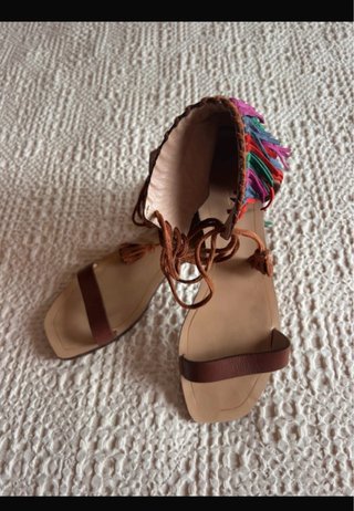 Sandalias Zara Marrón Multicolor