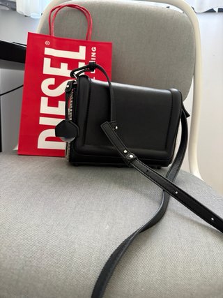 Borsa Diesel nera in pelle