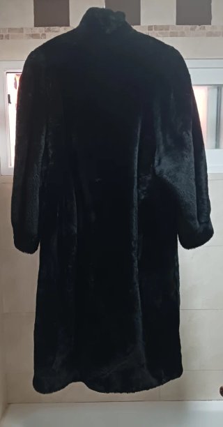 Abrigo Piel Mujer Negro