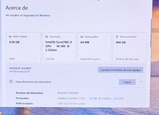 Portátil HP i3 Windows 10 Pro