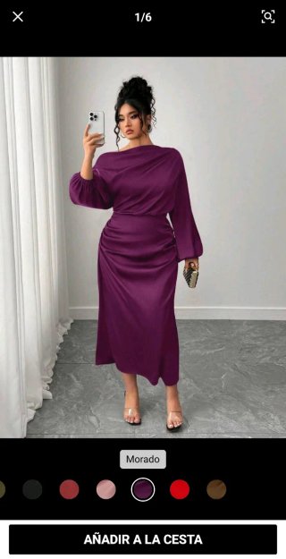 Vestido fiesta morado talla 3XL de shein curve.