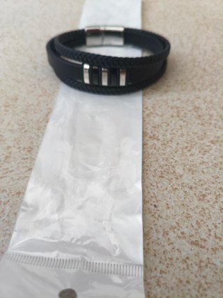 2-Pulseras Cuero Hombre  Talla 21