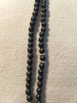 Collar Onix Natural Negro y plata.
