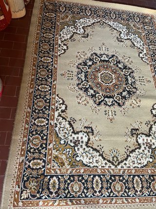 Tappeto lana viscosa beige e marrone169x120