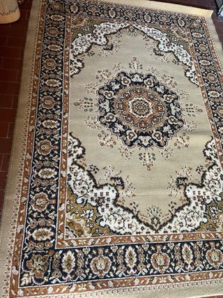Tappeto lana viscosa beige e marrone169x120