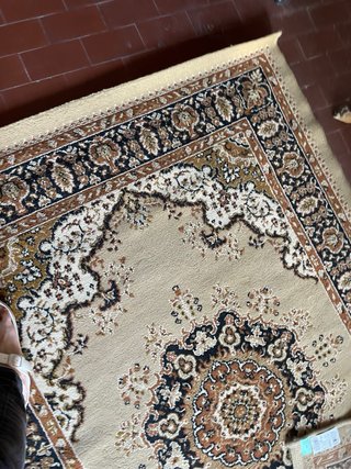 Tappeto lana viscosa beige e marrone169x120