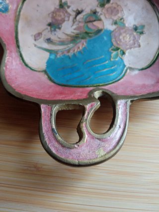 Vaciabolsillos Bronce Vintage Flores