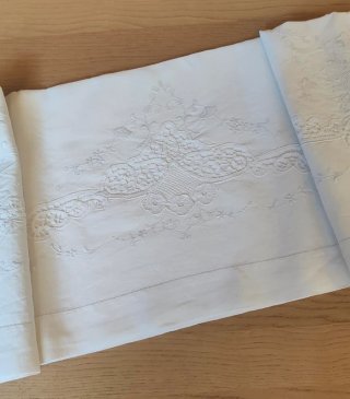 Lenzuolo Puro Lino Bianco Pizzo Tombolo
