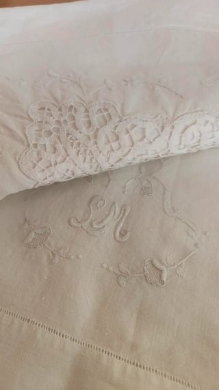 Lenzuolo Puro Lino Bianco Pizzo Tombolo