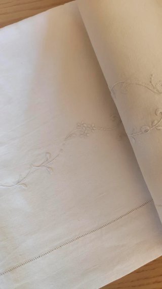 Lenzuolo Puro Lino Bianco Pizzo Tombolo
