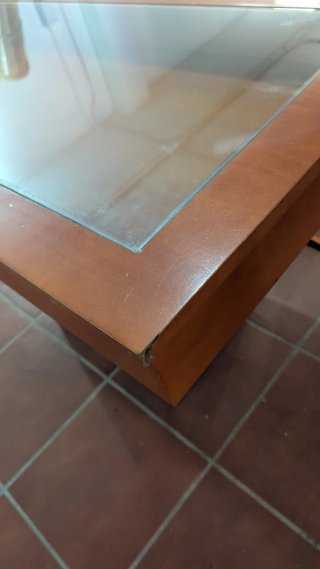 Mesa de centro elevable madera y cristal